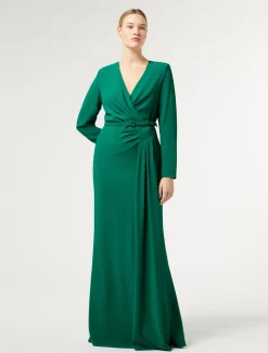 Abito in cady con drappeggio