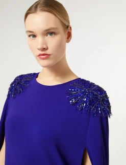 Abito in cady con ricamo