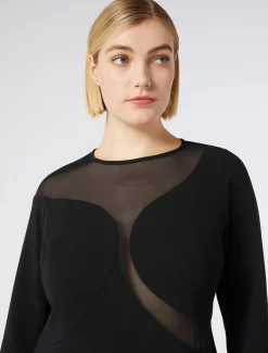 Abito in cady con tulle