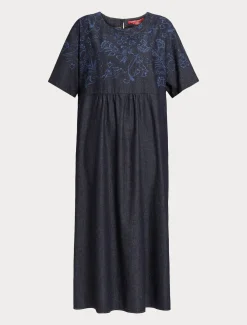 Abito in denim con ricamo