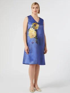 Abito in duchesse con stampa