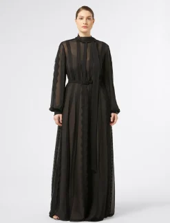 Abito in georgette di seta e pizzo