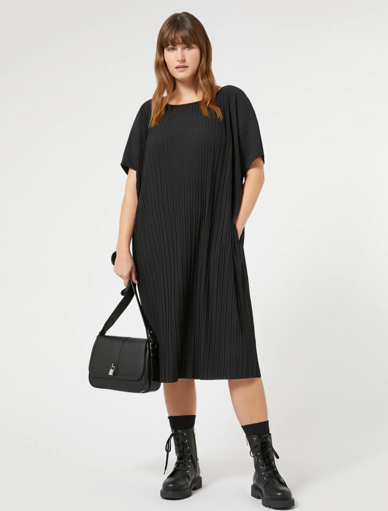 Abito in jersey plissé