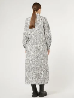 Abito in lungo in popeline stampato