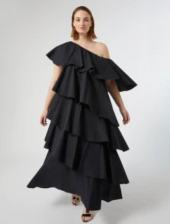 Abito in popeline a balze