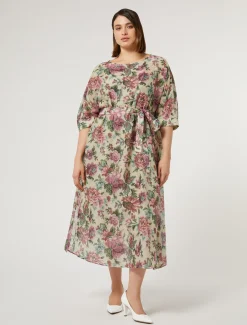 Abito in voile di cotone e seta