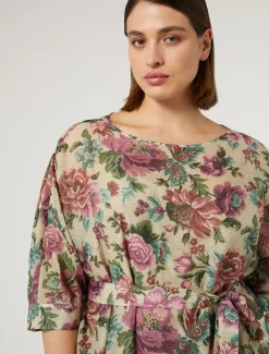 Abito in voile di cotone e seta