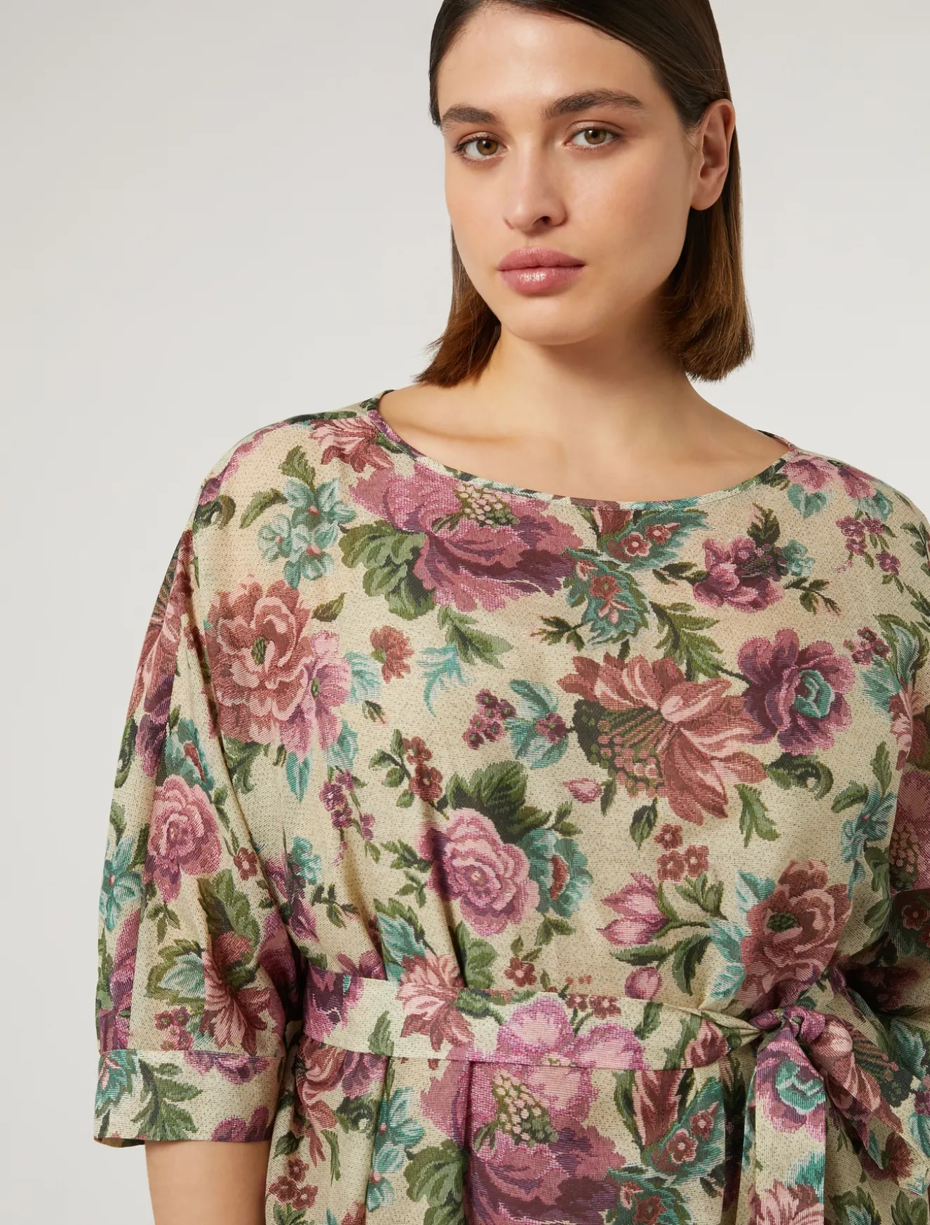 Abito in voile di cotone e seta