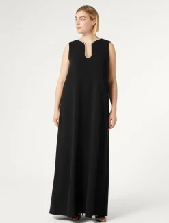 Abito lungo in cady con strass