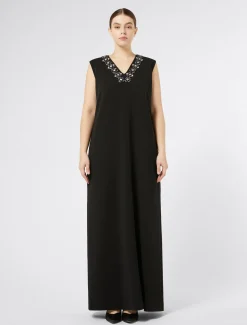 Abito lungo in cady triacetato