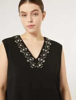 Abito lungo in cady triacetato