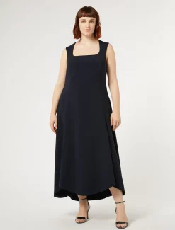 Abito lungo in cady triacetato