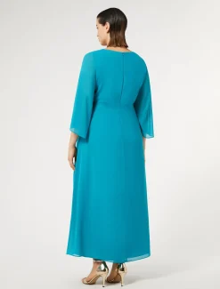 Abito lungo in crêpe de Chine