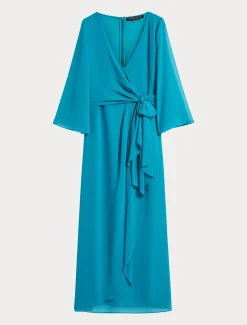 Abito lungo in crêpe de Chine