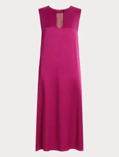 Abito lungo in crêpe envers satin