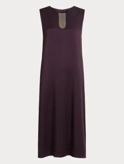 Abito lungo in crêpe envers satin