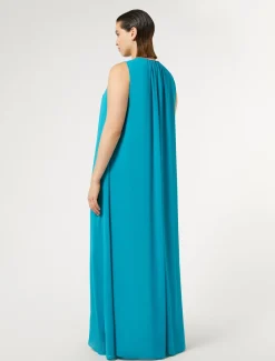 Abito lungo in crêpe georgette