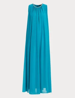 Abito lungo in crêpe georgette