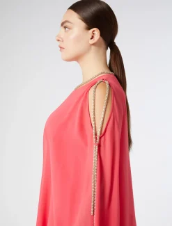 Abito lungo in georgette di seta