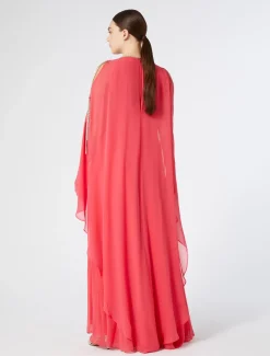 Abito lungo in georgette di seta