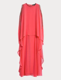 Abito lungo in georgette di seta