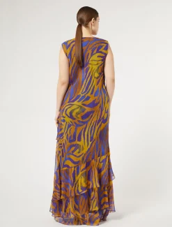 Abito lungo in georgette stampato