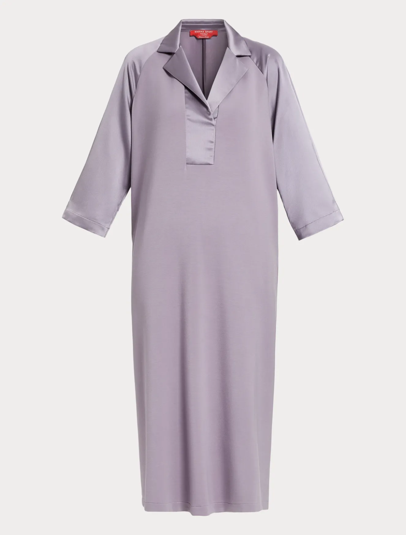 Abito lungo in jersey e raso