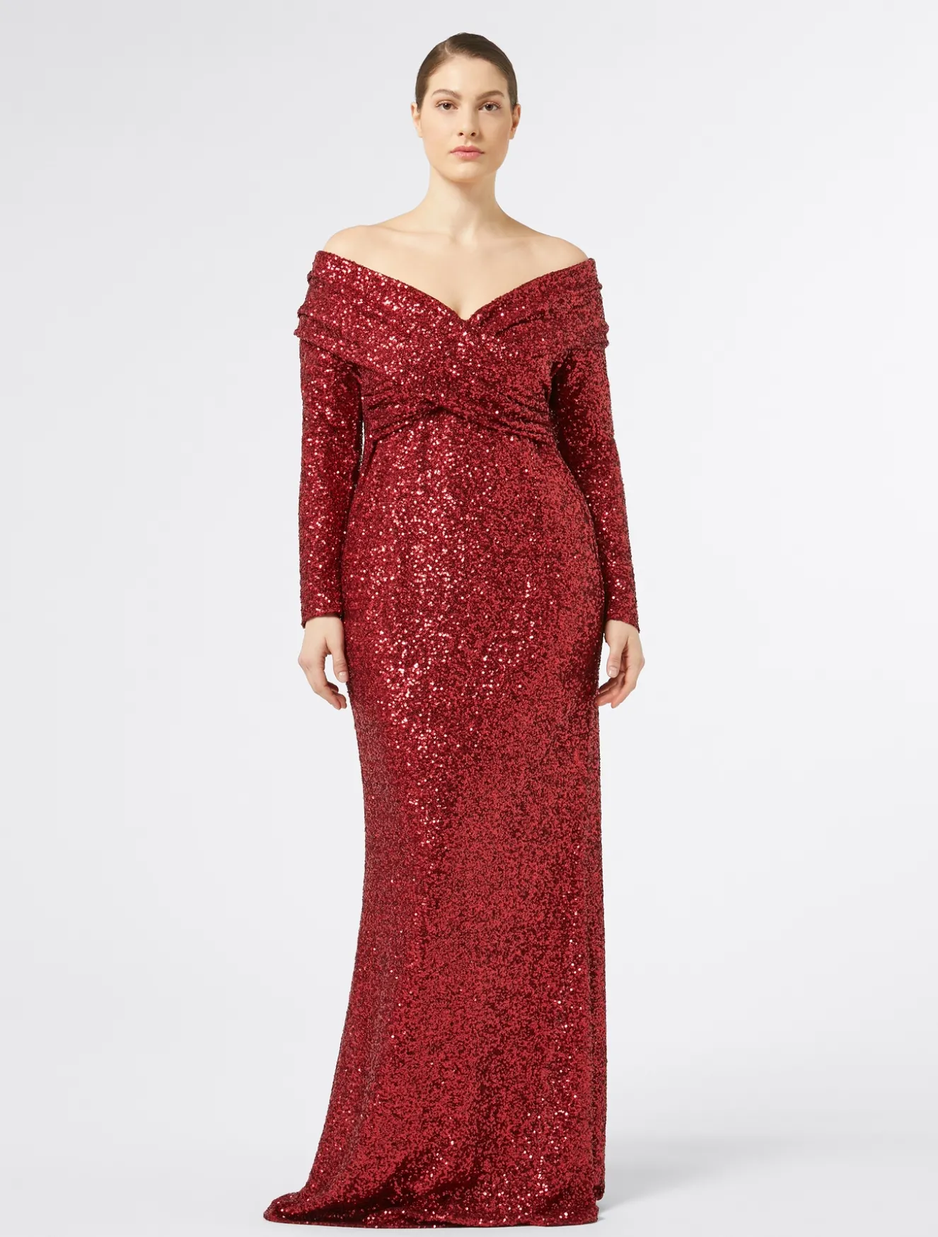 Abito lungo in paillettes