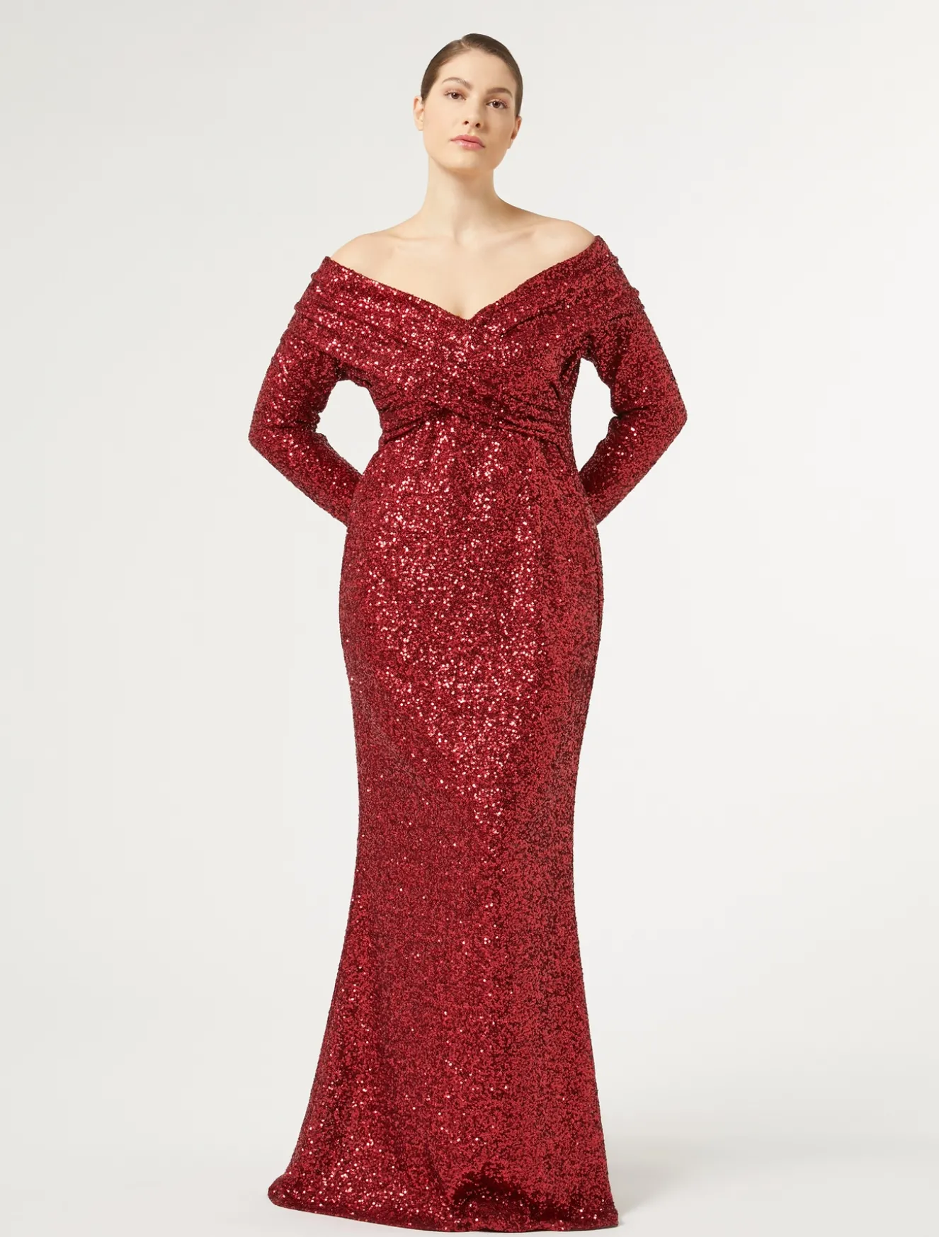 Abito lungo in paillettes