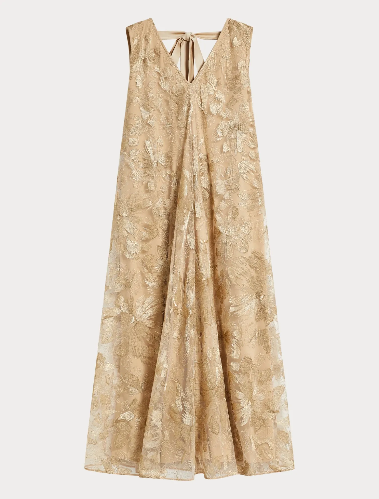 Abito lungo in tulle ricamato