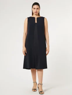 Abito midi in crêpe triacetato