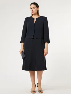 Abito midi in crêpe triacetato