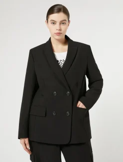 Blazer in crêpe di envers satin