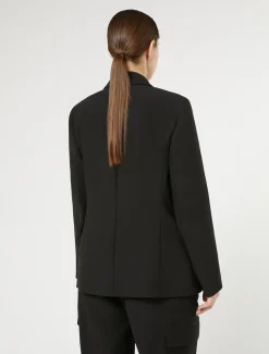 Blazer in crêpe di envers satin