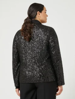 Blazer in tessuto tecnico e paillettes
