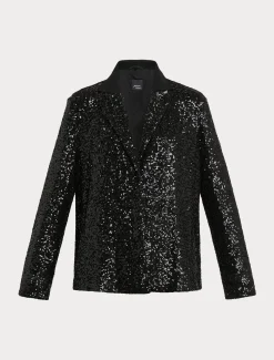 Blazer in tessuto tecnico e paillettes