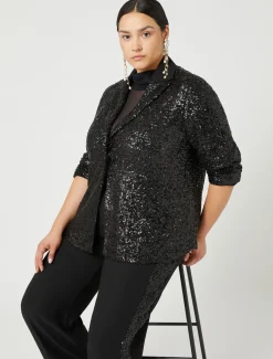 Blazer in tessuto tecnico e paillettes