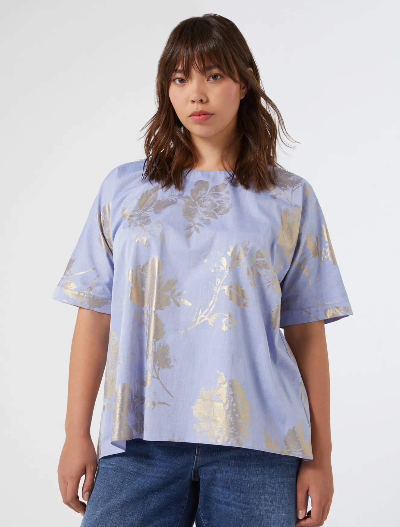 Blusa in chambray di cotone