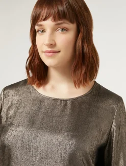 Blusa in chiffon laminato
