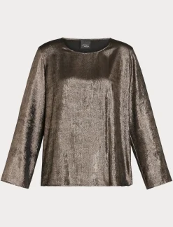 Blusa in chiffon laminato