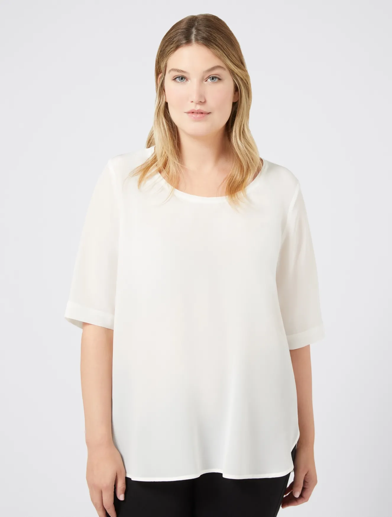 Blusa in crêpe de Chine di seta