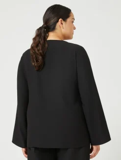 Blusa in crêpe envers satin