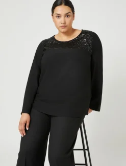 Blusa in crêpe envers satin