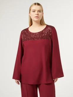 Blusa in crêpe envers satin