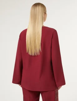 Blusa in crêpe envers satin