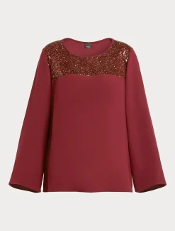 Blusa in crêpe envers satin