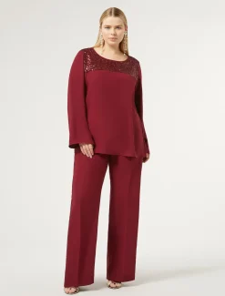 Blusa in crêpe envers satin