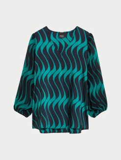 Blusa in twill e georgette