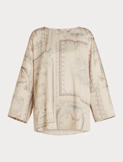 Blusa in twill stampato