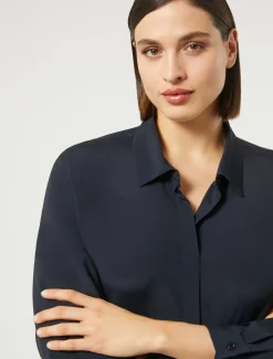Camicia in crêpe de Chine di misto seta